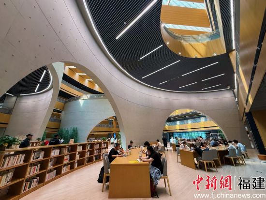 考察組一行前往石家莊市圖書館調研考察。中新網記者 呂巧琴 攝